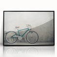 Large abstract wall art featuring a stylized bicycle in black and white tones on a framed acrylic.