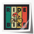Rolled print of a vintage bicycle with floral accents in muted earth tones, ideal for art wall dining room.