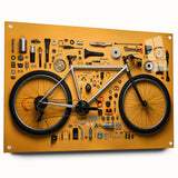 Side view of a bicycle in monochrome, printed on acrylic glass, ideal for modern bedroom or dining room decor.