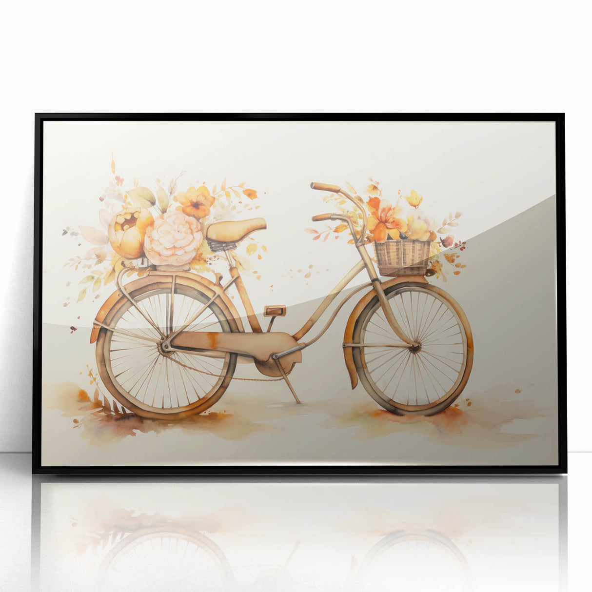Large abstract wall art featuring a bicycle in black and white tones, framed acrylic, ideal for modern art wall decor.