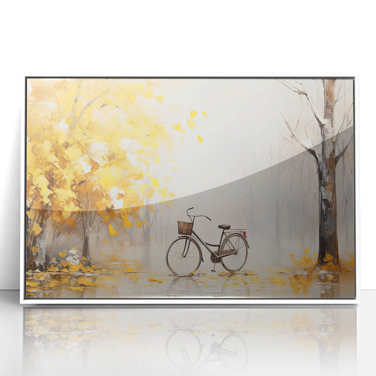 Art Deco style poster of a vintage bicycle in muted colors, framed acrylic, ideal for nursery wall art.