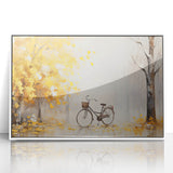 Art Deco style poster of a vintage bicycle in muted colors, framed acrylic, ideal for nursery wall art.