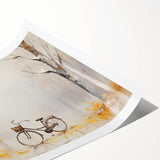 Extra large wall art featuring line art flowers and a bicycle, in black and white tones, ideal for large living room decor.