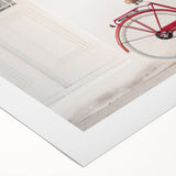 Art Deco style poster of a vintage bicycle in monochrome tones, printed on rolled canvas, suitable for nursery wall art.