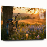 Acrylic print of a side-view bicycle in monochrome, ideal for modern bedroom or dining room decor.