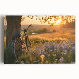 Black and white large art of a vintage bicycle on stretched canvas, ideal for kitchen or bedroom decor.