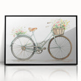 Large abstract wall art featuring a bicycle design in black and white tones on a framed acrylic.