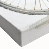 Black and white large art of a bicycle on stretched canvas, suitable for bedroom wall decor.