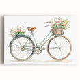 Black and white large art of a vintage bicycle on stretched canvas, suitable for kitchen wall art.