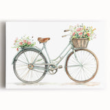 Black and white large art of a vintage bicycle on stretched canvas, suitable for kitchen wall art.