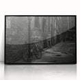 Large abstract wall art featuring a bicycle design in black and white tones on a framed acrylic.