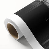 Art Deco style bicycle illustration in monochrome, printed on rolled canvas, suitable as nursery wall art.