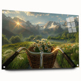 Side-view of a bicycle depicted in muted gray tones on acrylic glass, suitable for bedroom or dining room decor.