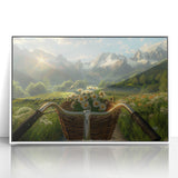 Framed acrylic art deco poster of a vintage bicycle in monochrome, ideal for nursery wall art.