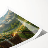 Extra large wall art featuring a line art design of flowers on a bicycle, in black and white hues.