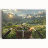 Black and white photo of a vintage bicycle on large stretched canvas, ideal for kitchen wall art.