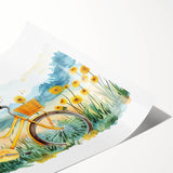 Extra large wall art of line art flowers on a bicycle, in black and white, printed on rolled canvas.