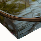 Black and white large art of a bicycle on a stretched canvas, ideal for bedroom wall decor.