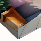 Black and white photograph of a bicycle on a large canvas, set in a landscape, ideal for bedroom wall art.