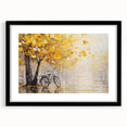 Abstract art print of a bicycle in vibrant colors on textured canvas, ideal for extra large wall art in a living room.