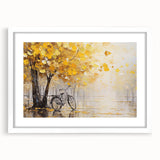 Extra large abstract art print of a bicycle in textured gray and white tones on a framed canvas, ideal for living room decor.