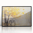 Large abstract wall art featuring a bicycle in black and white tones, framed acrylic, ideal for modern art wall decor.