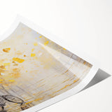 Extra large wall art featuring line art flowers on a bicycle, in black and white, rolled print format.