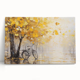 Black and white photo of a vintage bicycle on large stretched canvas, suitable for kitchen wall art.