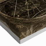 Black and white landscape art painting of a bicycle on stretched canvas, ideal for bedroom wall art.