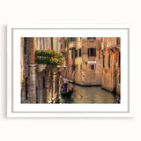 Extra large wall art for living room featuring an abstract depiction of a gondola in muted blue and gray on a white framed…