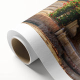 Art Deco style poster of a gondola on water, using muted blue and gray tones.