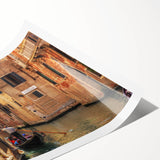 Extra large wall art featuring a line art floral gondola in black and white, ideal for large living room wall decor.