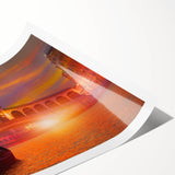 Extra large rolled print of a gondola on a canal with muted watercolor background, suitable for large living room wall art.