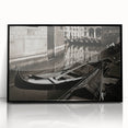 Large abstract wall art featuring a minimalist black gondola design on a white acrylic print.