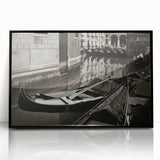 Large abstract wall art featuring a minimalist black gondola design on a white acrylic print.