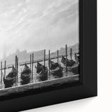 Framed canvas featuring a close-up of a black gondola with vibrant, textured colors.