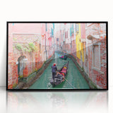 Large abstract wall art featuring a black and white gondola design on acrylic, ideal for modern living room decor.
