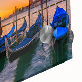 Acrylic print of a large abstract gondola in muted earth tones, suited for dining room art in a mid-century modernist style.