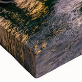 Black and white gondola on calm waters, large art on stretched canvas, ideal for bedroom wall decor.