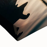 Black and white image of a gondola on a canal, printed on large stretched canvas, suitable for bedroom wall art.