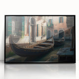 Large abstract wall art featuring a black and white gondola design on acrylic, ideal for modern living room decor.