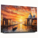 Acrylic print of a side-view gondola in muted earth tones, ideal for bedroom or dining room art.
