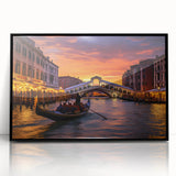 Large abstract wall art of a gondola in muted black and gray tones on framed acrylic, suitable for modern art wall decor.