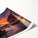 Extra large wall art featuring a line art design of flowers in muted tones on a rolled canvas.