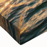 Black and white landscape art painting of a gondola on a canal, printed on large stretched canvas.