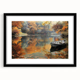 Extra large abstract art print of a colorful gondola on textured canvas, framed in black, ideal for living room decor.