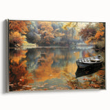 Framed canvas vintage poster art of a gondola in muted black and colorful accents, ideal for living room decor.