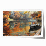 Rolled print of a gondola on a canal with muted earth tones, ideal for art wall dining room placement.