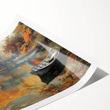 Extra large wall art featuring a line art design of flowers in black and white on a rolled print.