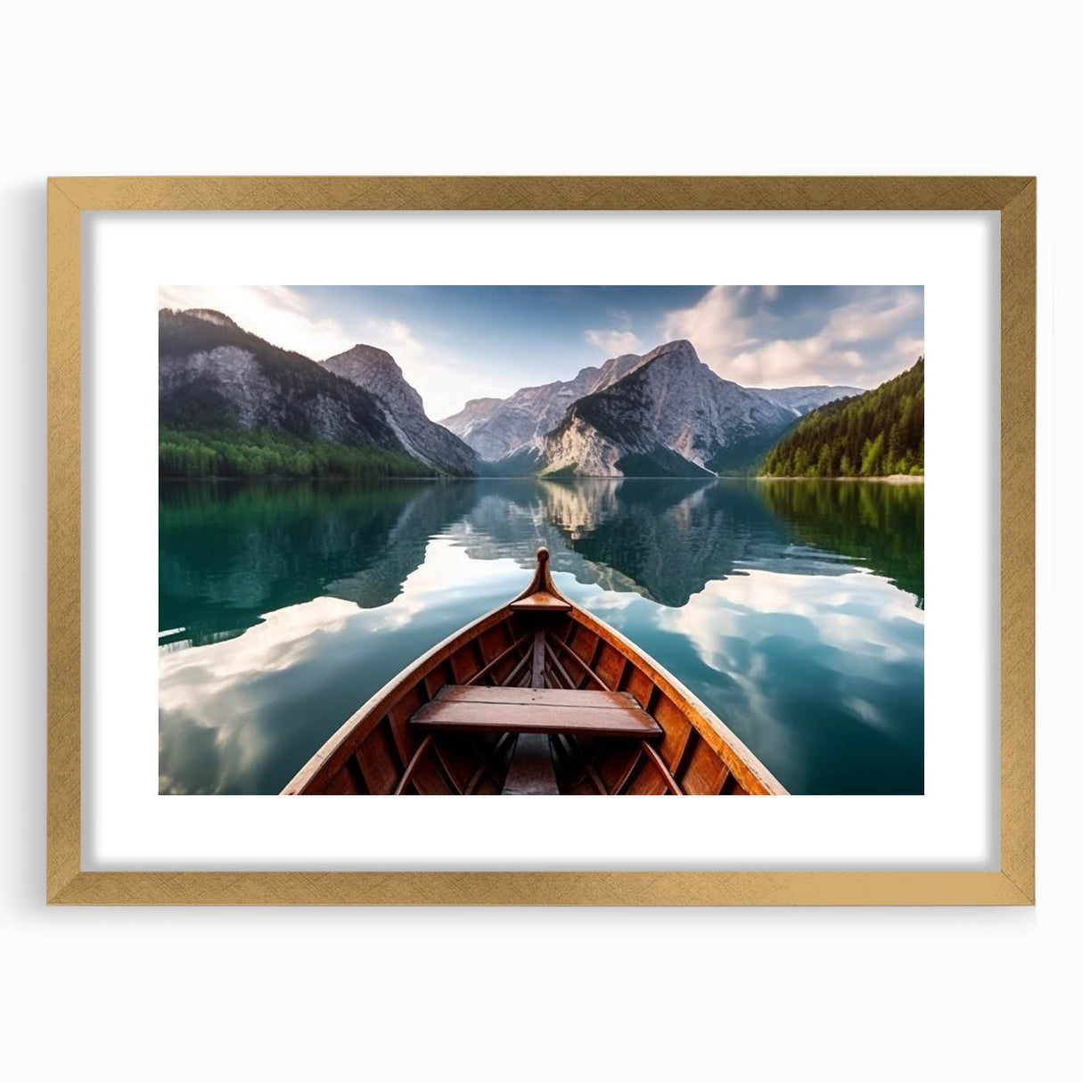Textured art print of an abstract rowboat in muted blue and gray tones on a framed canvas, suitable for bedroom wall decor.